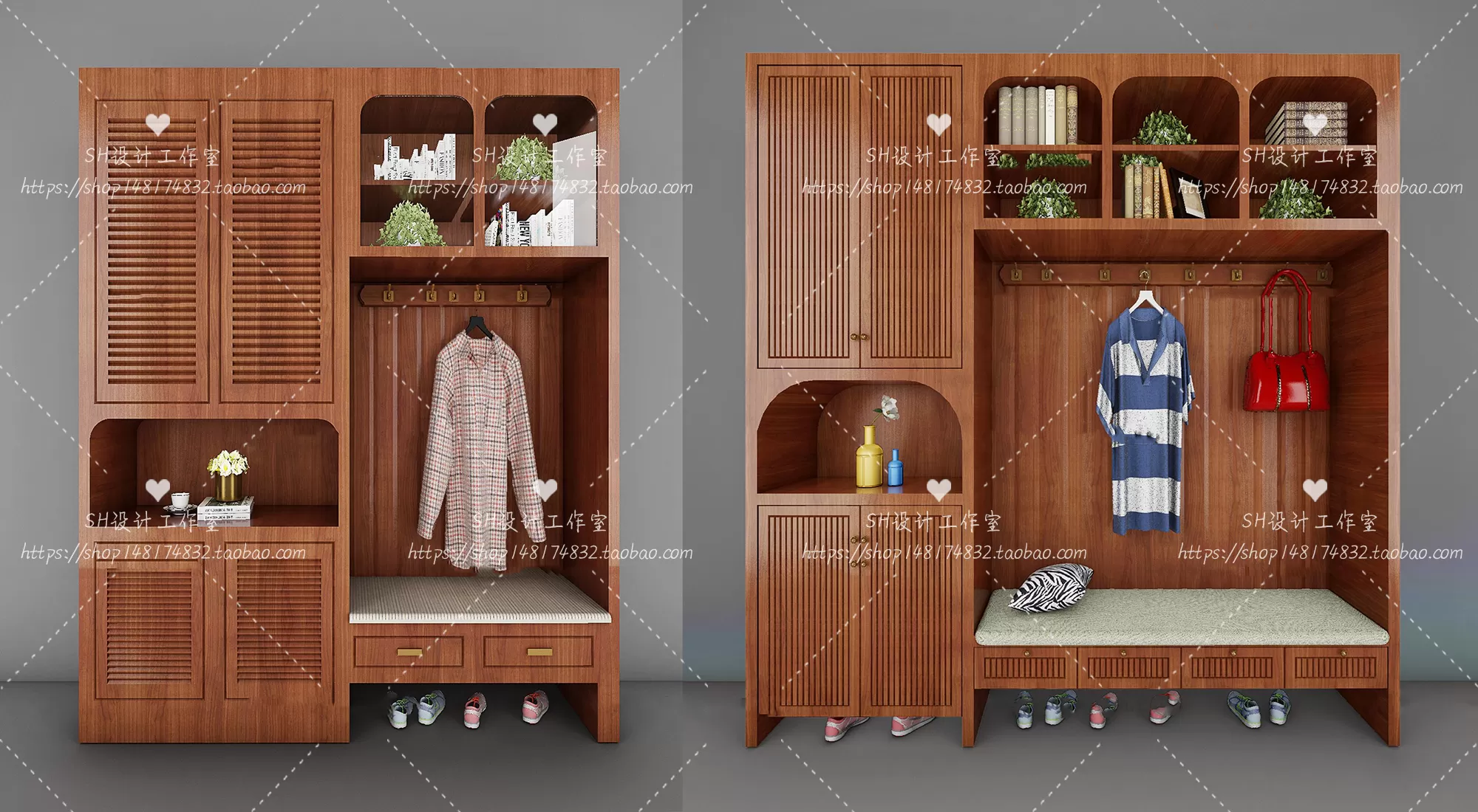 Wardrobe Shoe – Clothes Cabinets – Wardropes – 3D Models – 0060