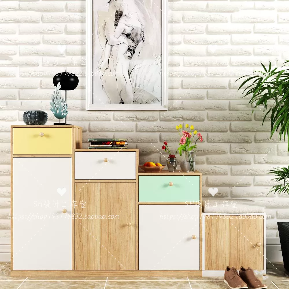 Wardrobe Shoe – Clothes Cabinets – Wardropes – 3D Models – 0078