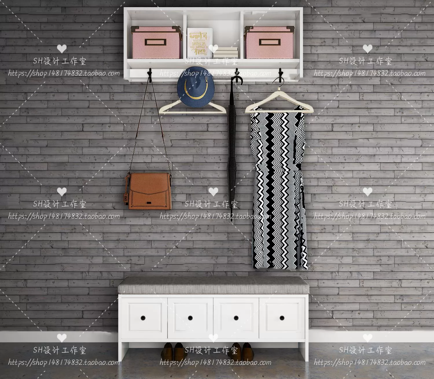 Wardrobe Shoe – Clothes Cabinets – Wardropes – 3D Models – 0086