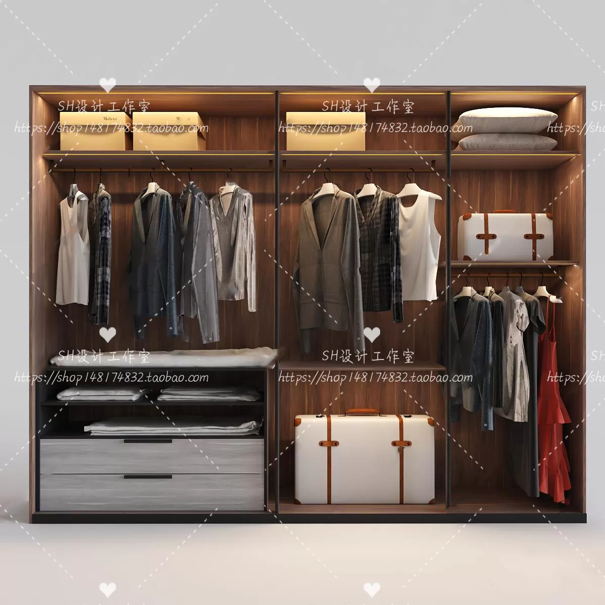 Wardrobe Shoe – Clothes Cabinets – Wardropes – 3D Models – 0113