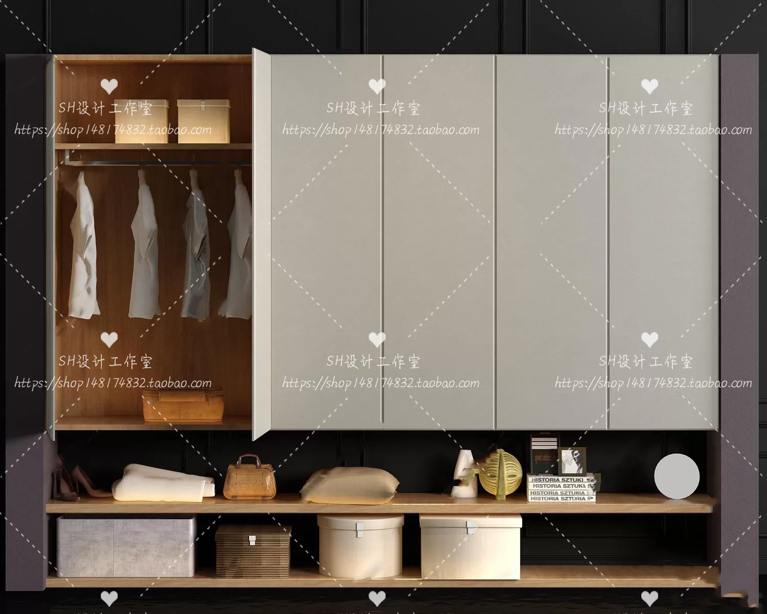 Wardrobe Shoe – Clothes Cabinets – Wardropes – 3D Models – 0114