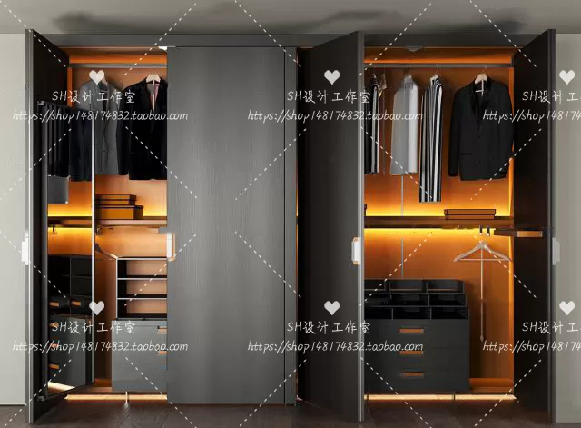 Wardrobe Shoe – Clothes Cabinets – Wardropes – 3D Models – 0116