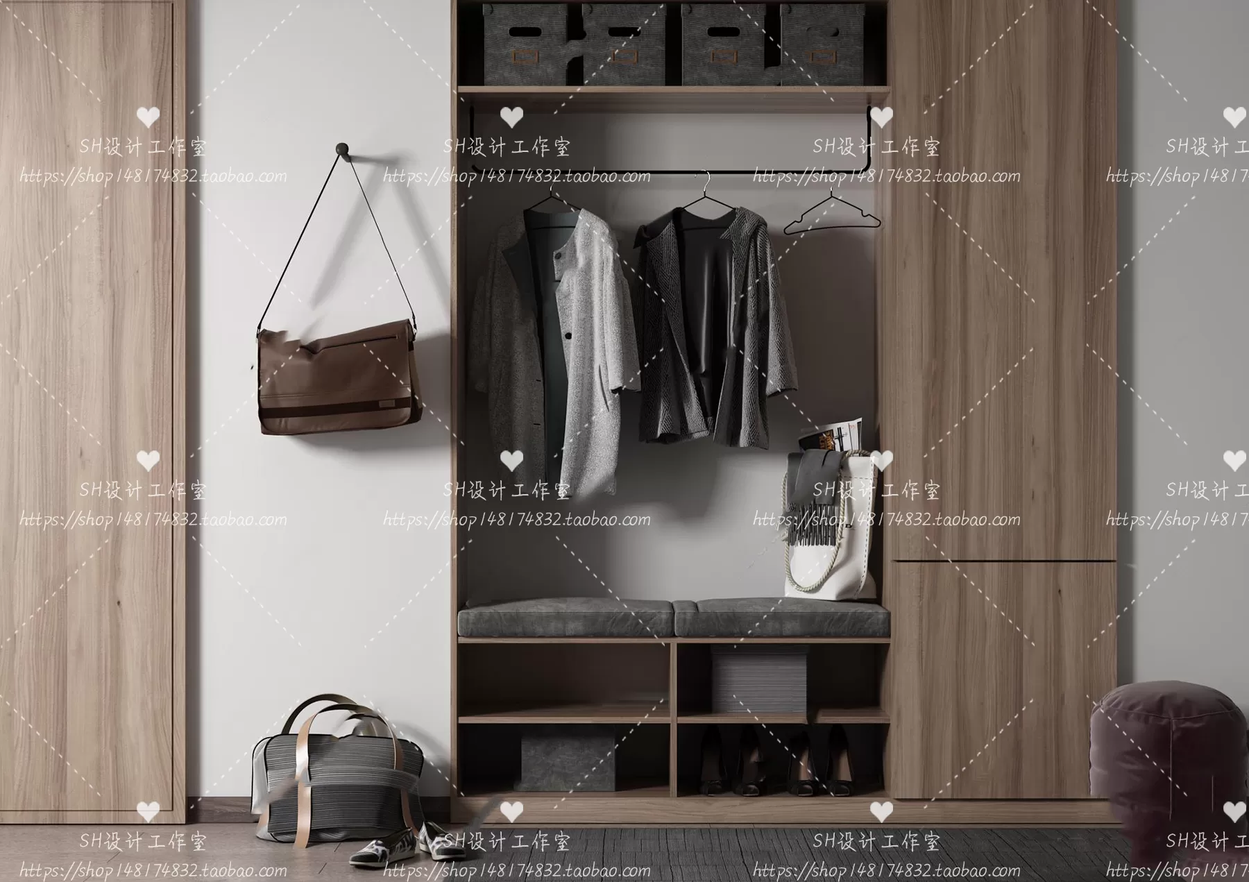 Wardrobe Shoe – Clothes Cabinets – Wardropes – 3D Models – 0119