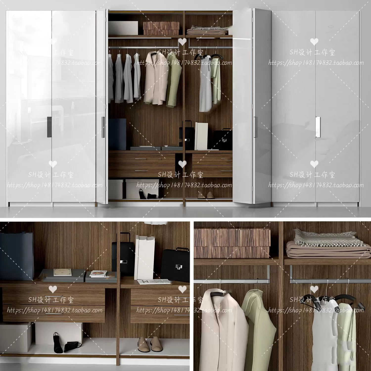 Wardrobe Shoe – Clothes Cabinets – Wardropes – 3D Models – 0124