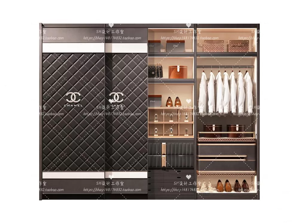 Wardrobe Shoe – Clothes Cabinets – Wardropes – 3D Models – 0131