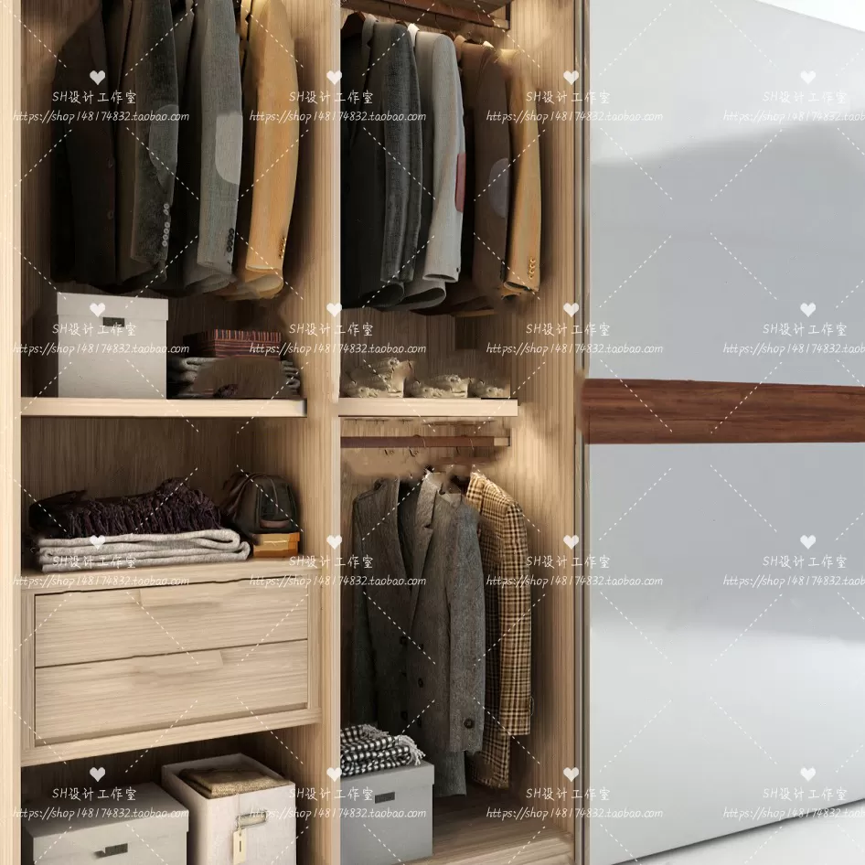 Wardrobe Shoe – Clothes Cabinets – Wardropes – 3D Models – 0136