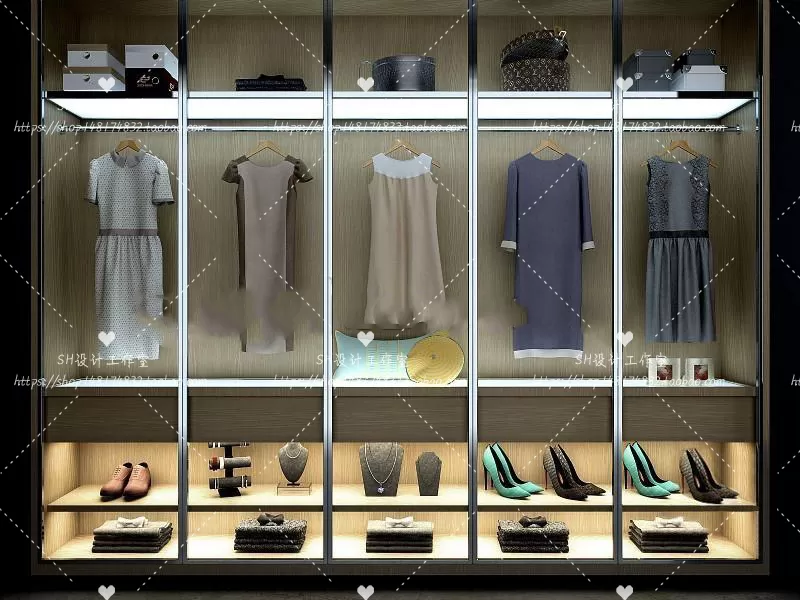 Wardrobe Shoe – Clothes Cabinets – Wardropes – 3D Models – 0152