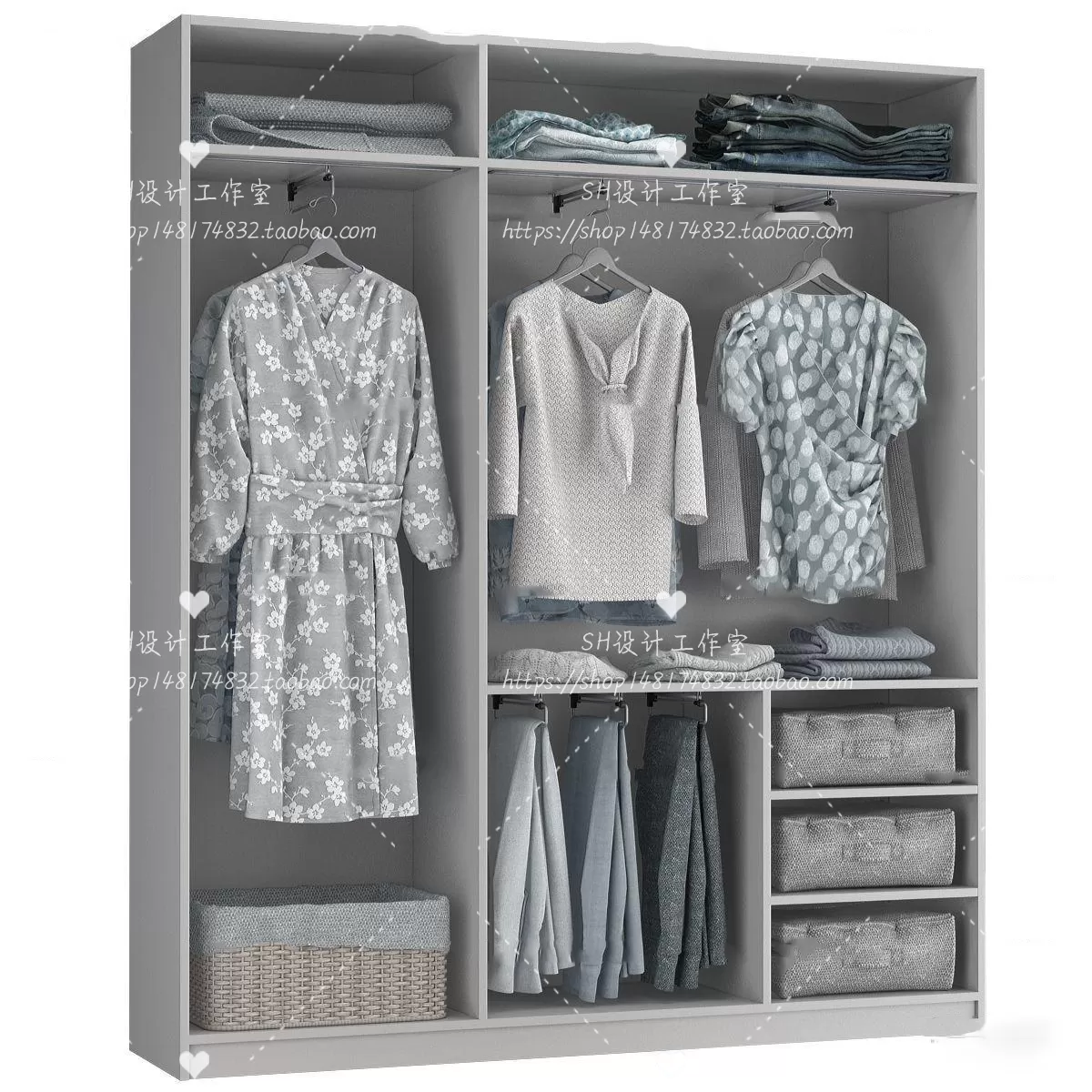 Wardrobe Shoe – Clothes Cabinets – Wardropes – 3D Models – 0156