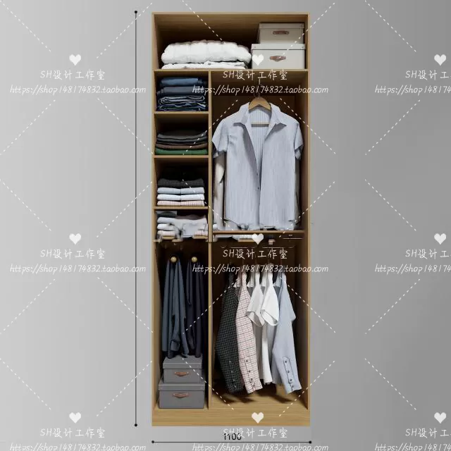 Wardrobe Shoe – Clothes Cabinets – Wardropes – 3D Models – 0160