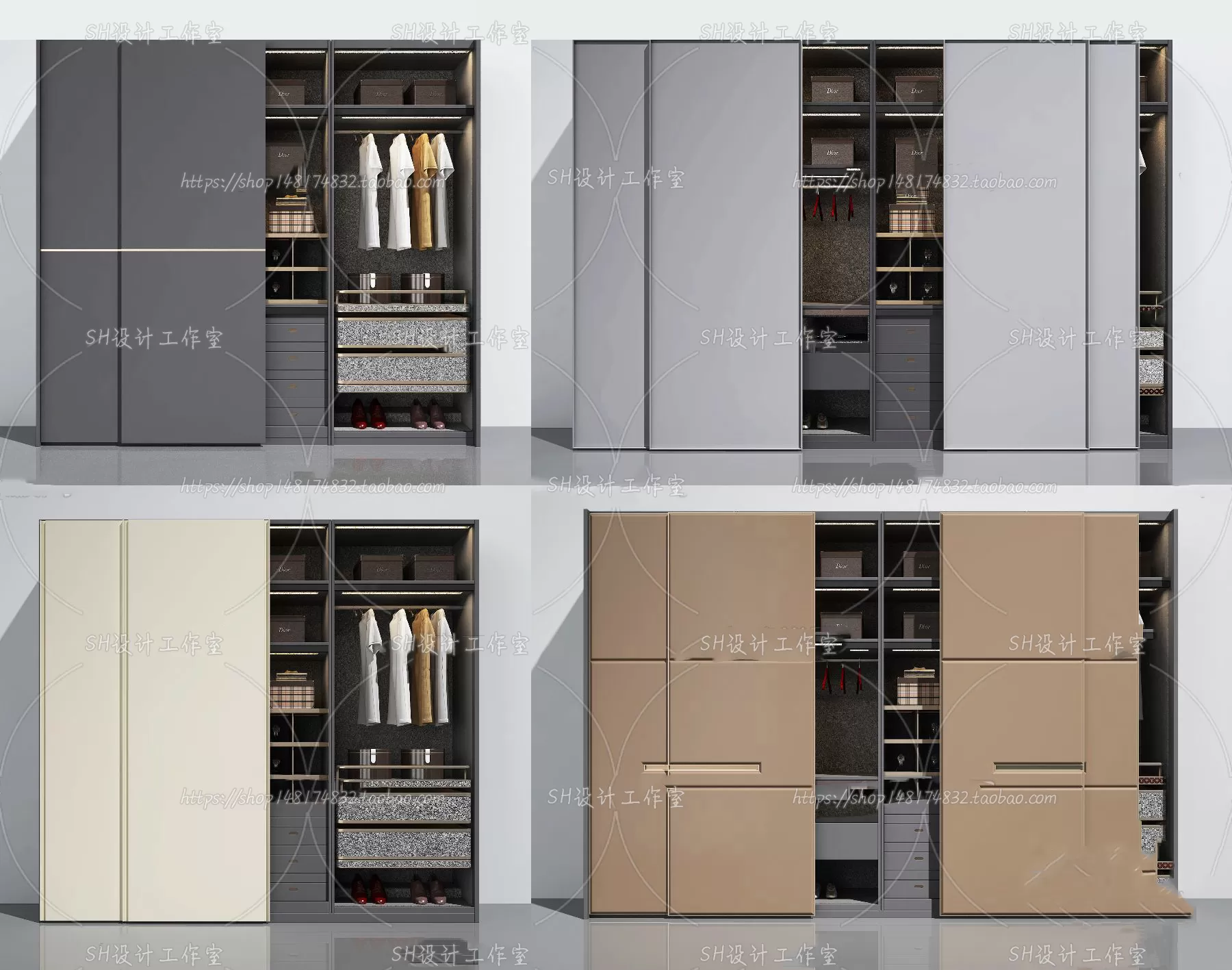 Wardrobe Shoe – Clothes Cabinets – Wardropes – 3D Models – 0203