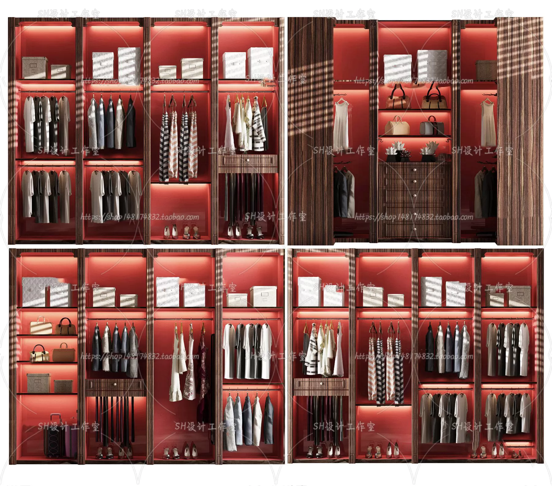 Wardrobe Shoe – Clothes Cabinets – Wardropes – 3D Models – 0216