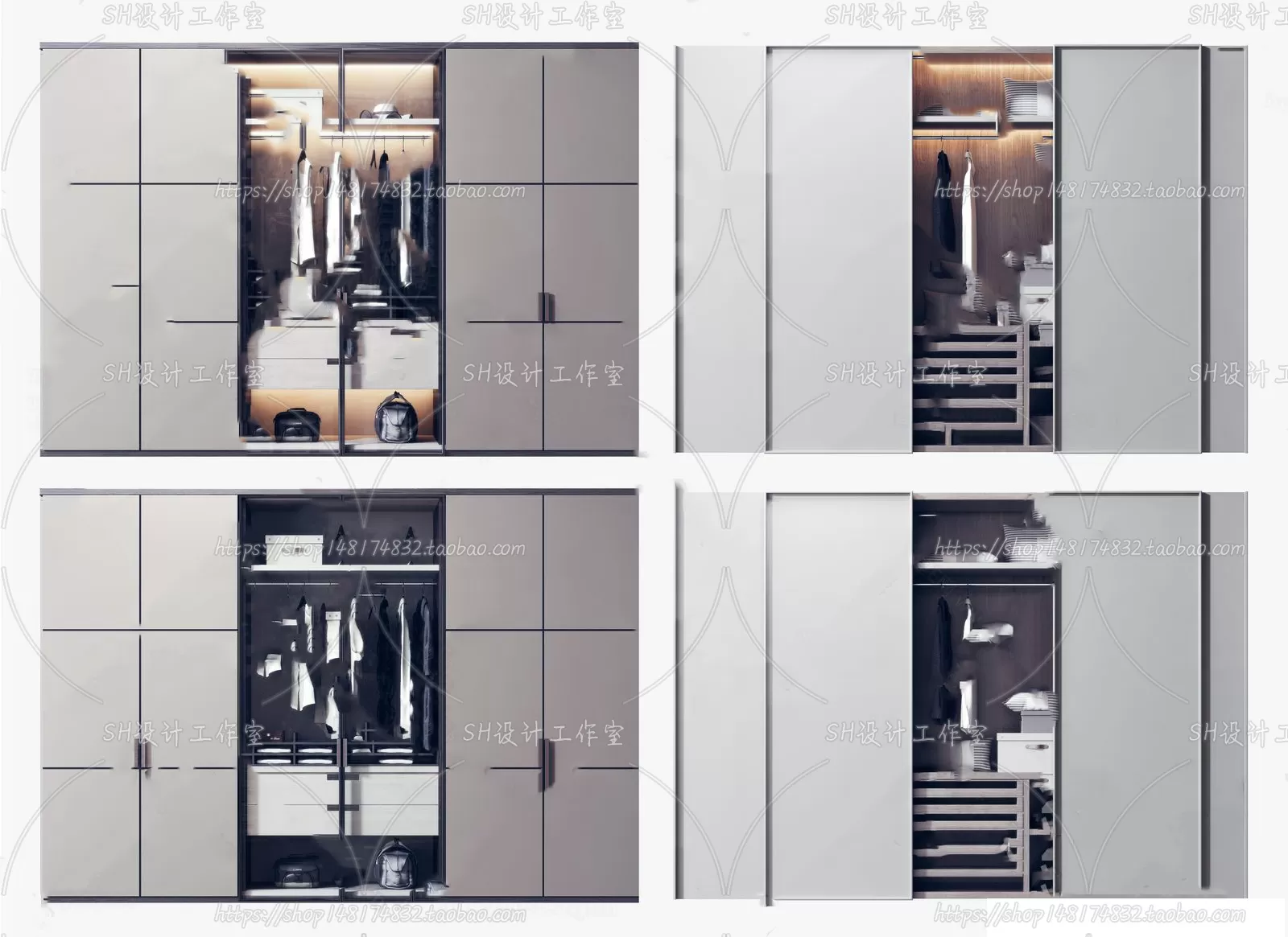 Wardrobe Shoe – Clothes Cabinets – Wardropes – 3D Models – 0218