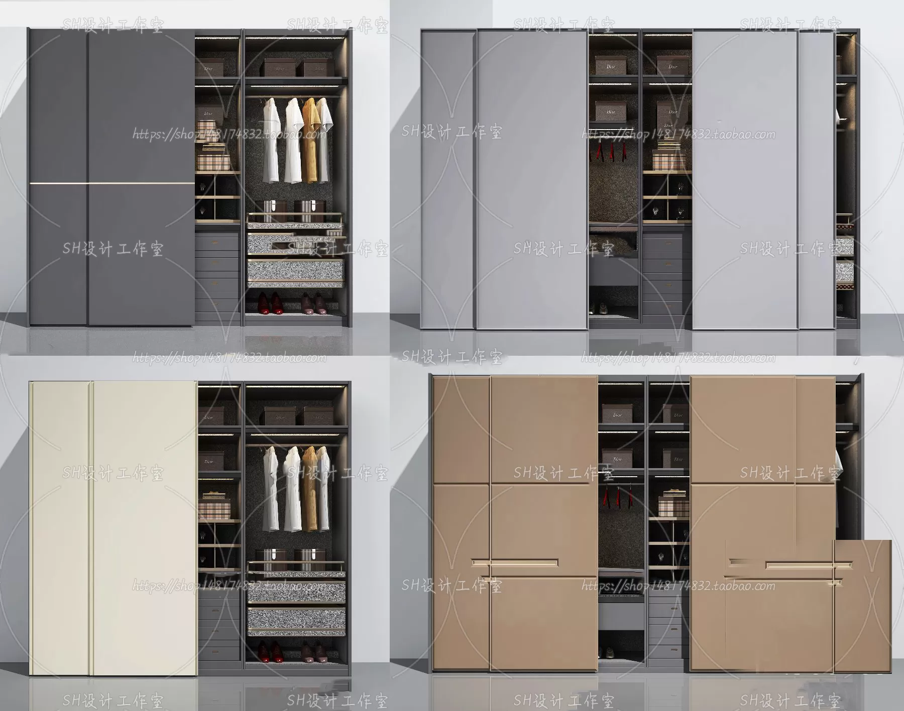 Wardrobe Shoe – Clothes Cabinets – Wardropes – 3D Models – 0220