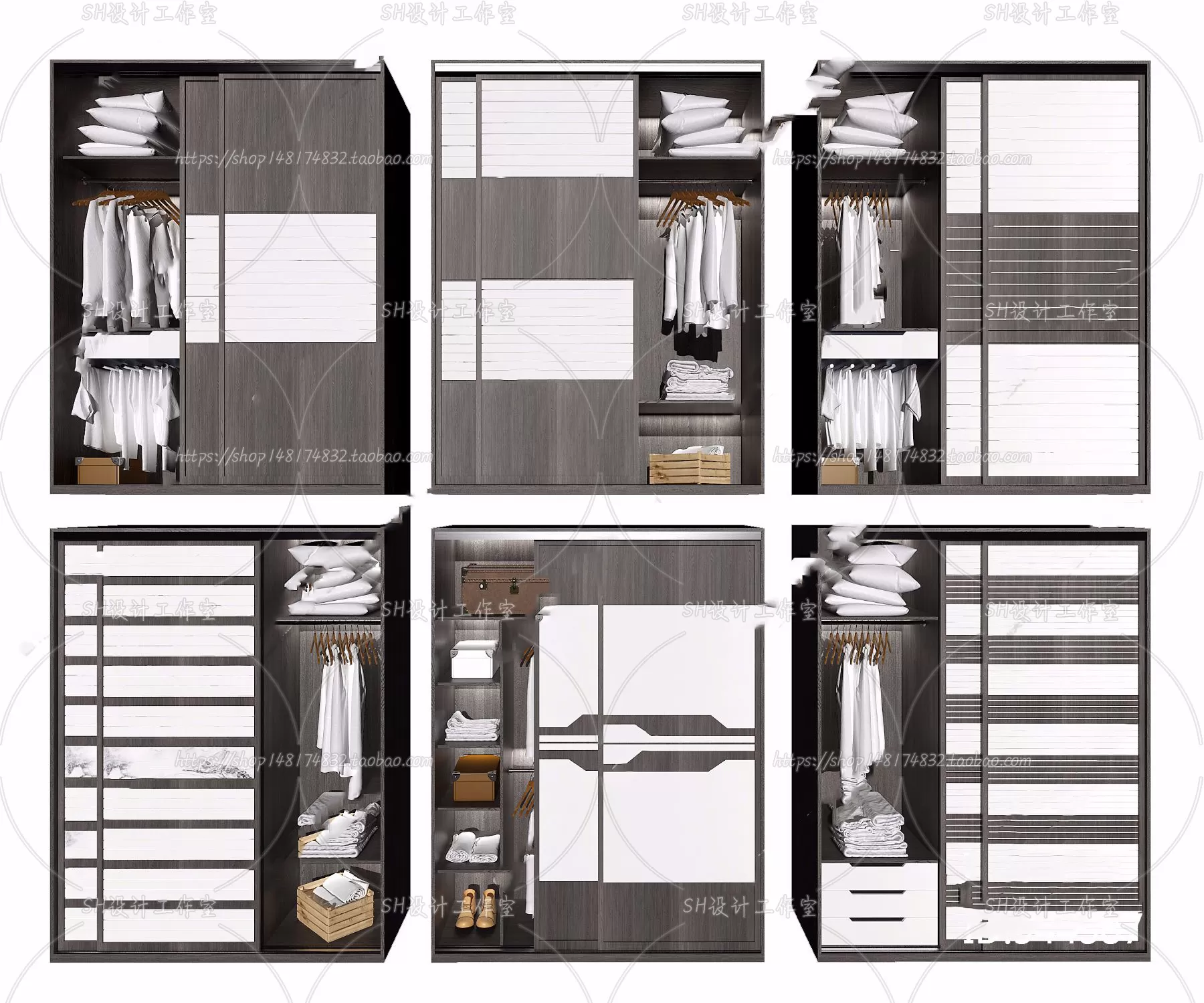 Wardrobe Shoe – Clothes Cabinets – Wardropes – 3D Models – 0223