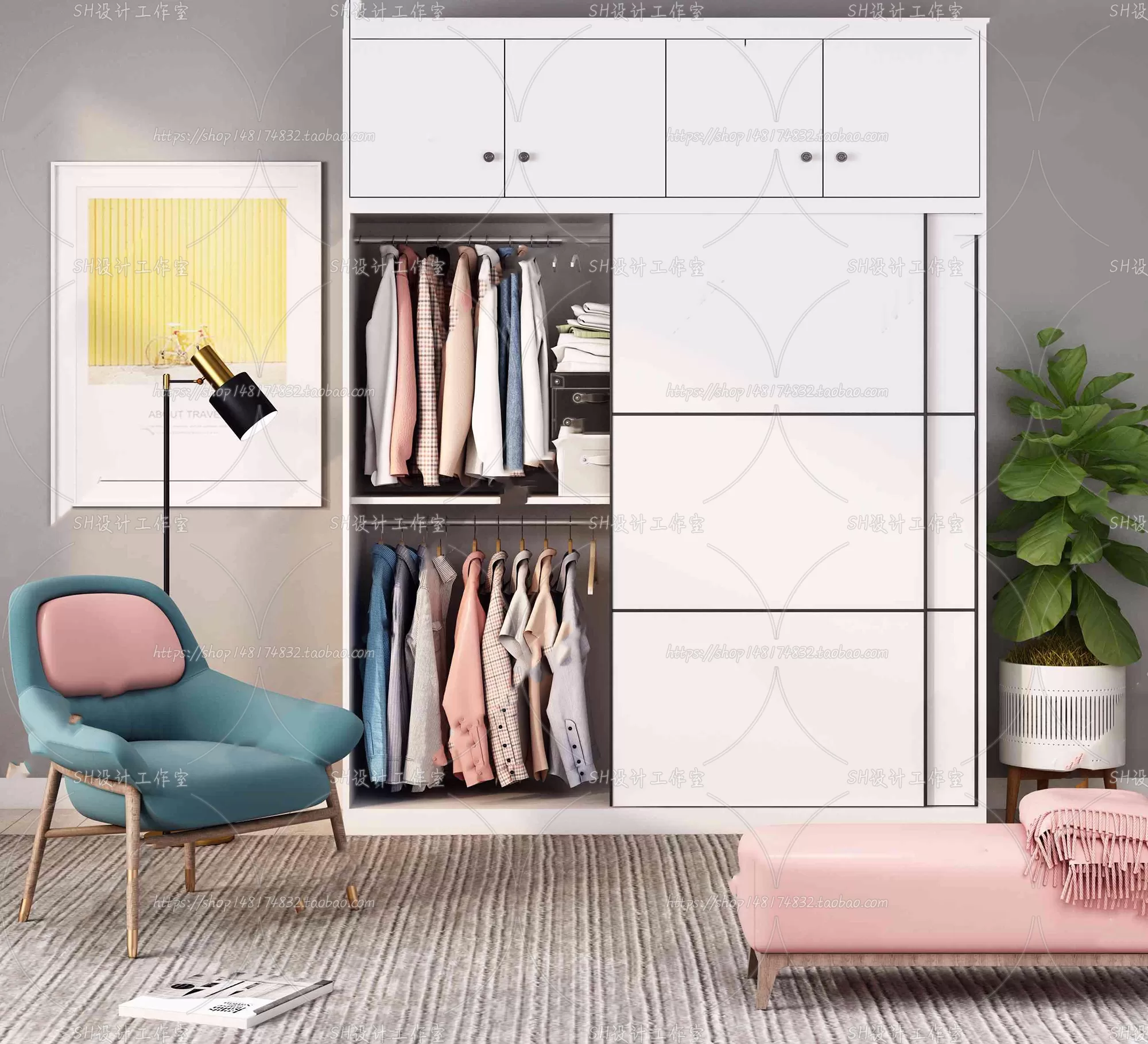 Wardrobe Shoe – Clothes Cabinets – Wardropes – 3D Models – 0227