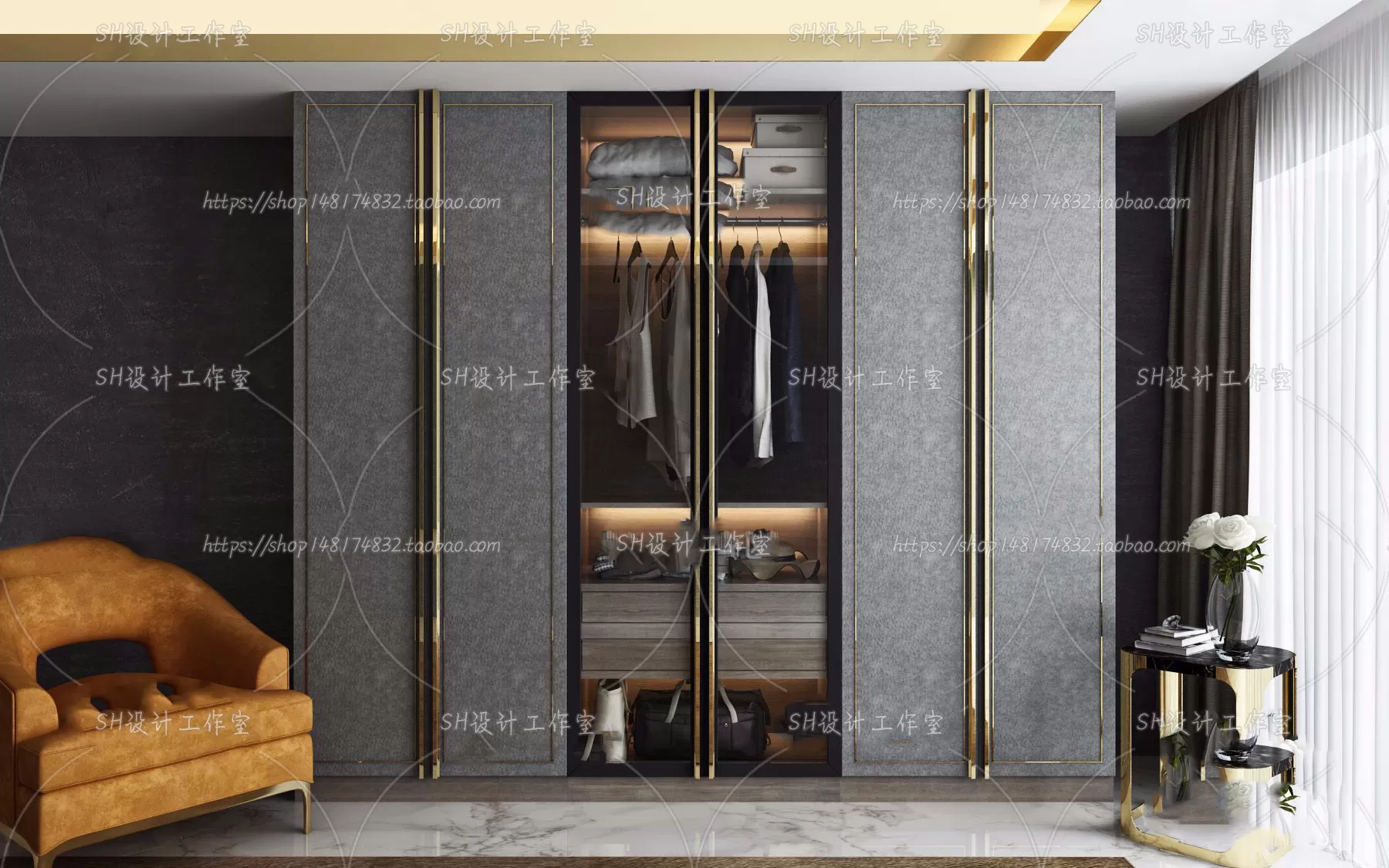 Wardrobe Shoe – Clothes Cabinets – Wardropes – 3D Models – 0228