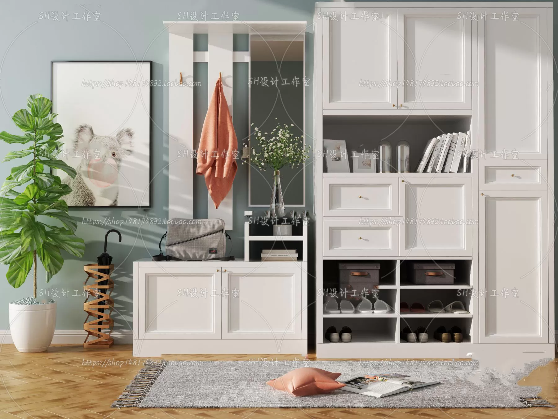 Wardrobe Shoe – Clothes Cabinets – Wardropes – 3D Models – 0252