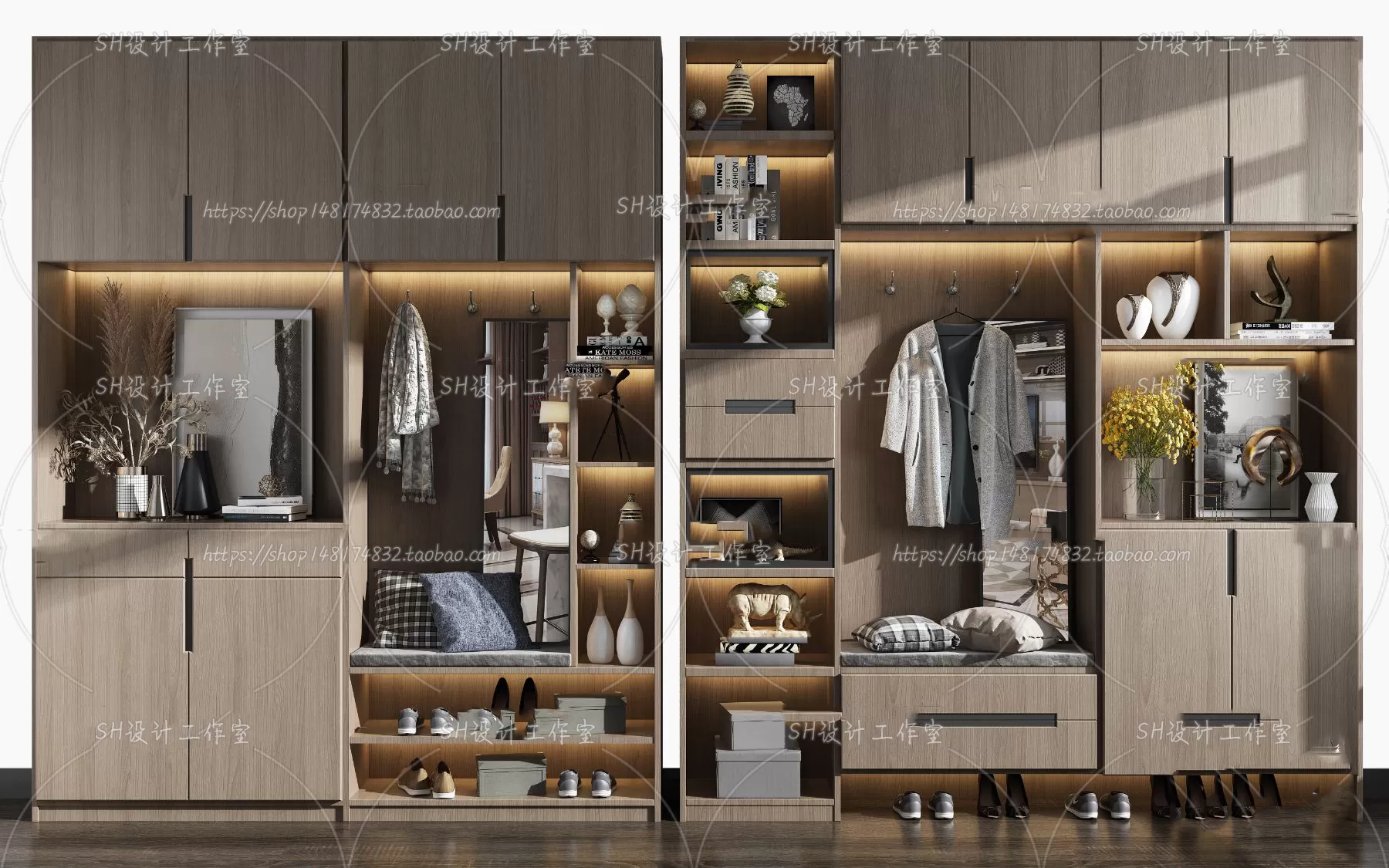 Wardrobe Shoe – Clothes Cabinets – Wardropes – 3D Models – 0276