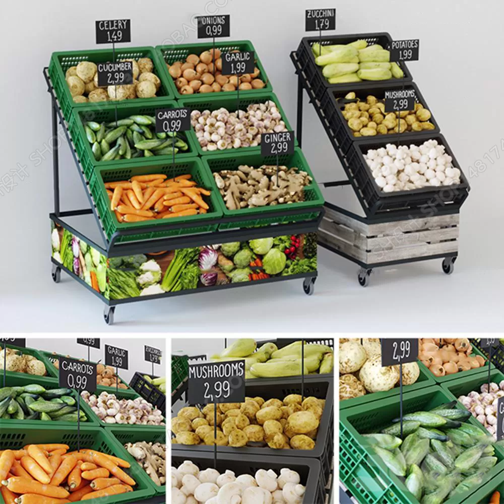 Supermarket Shelf Cabinet – 3D Models – 0023