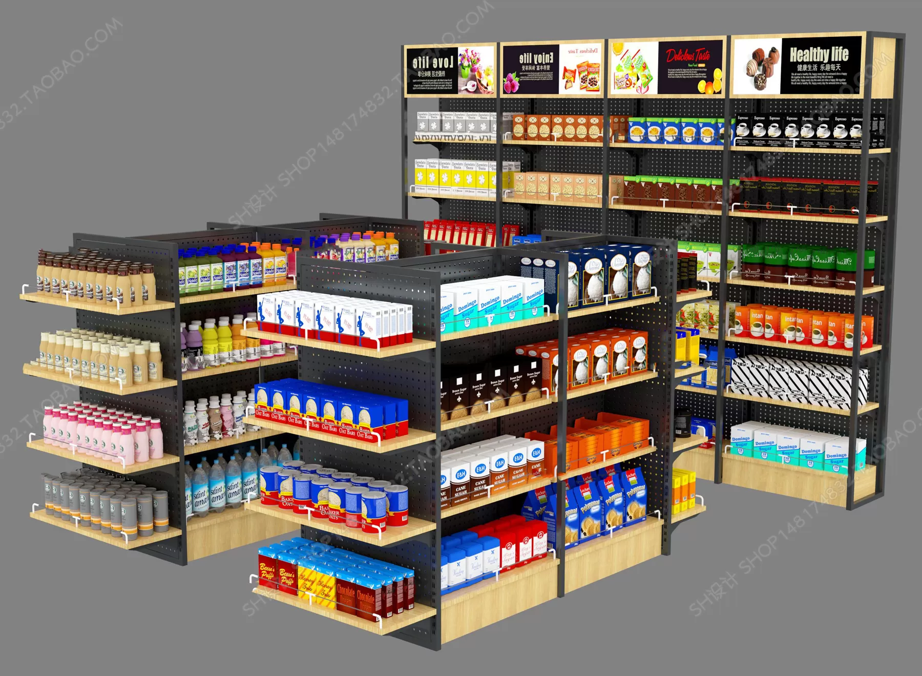 Supermarket Shelf Cabinet – 3D Models – 0025