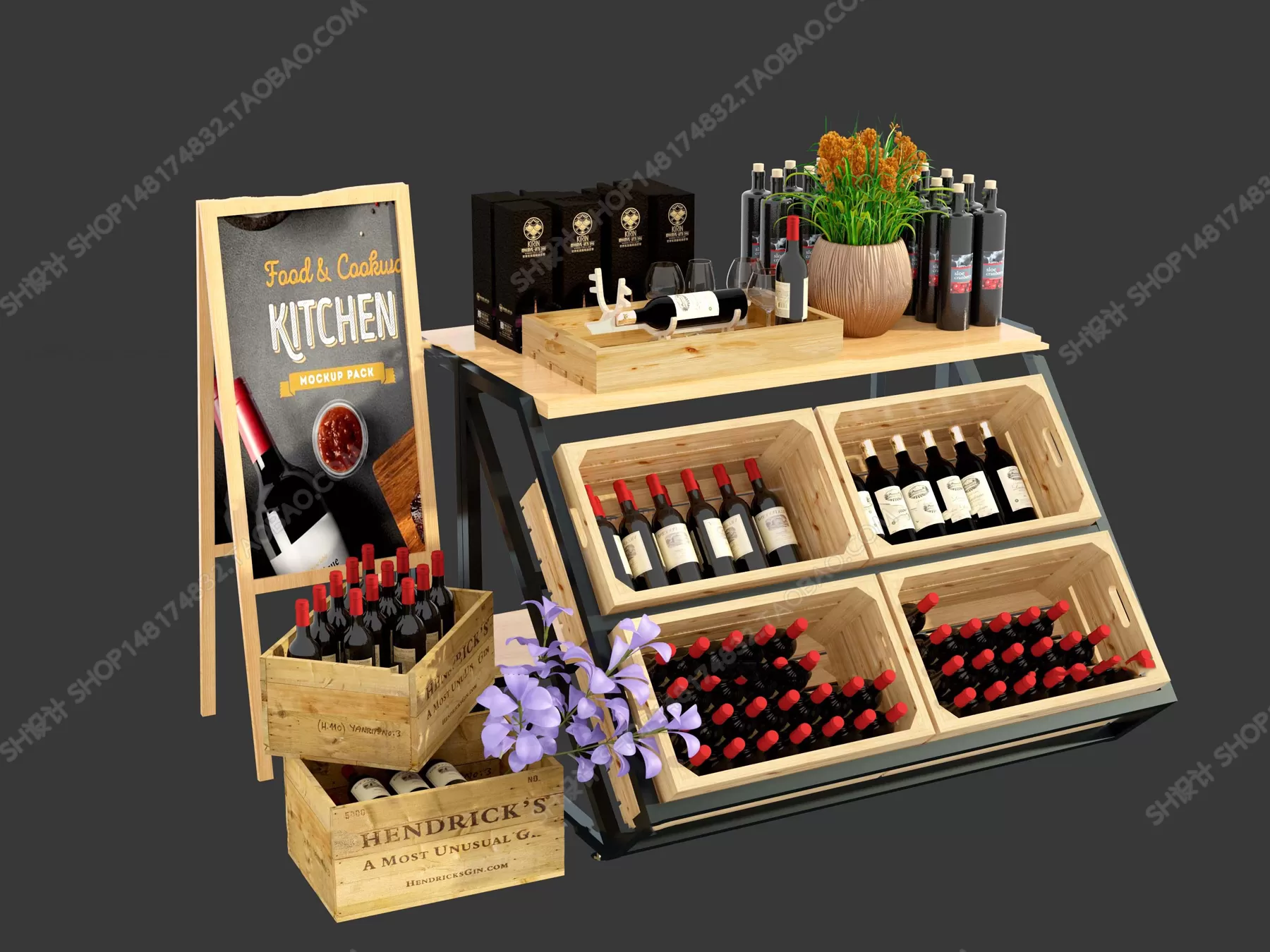 Supermarket Shelf Cabinet – 3D Models – 0028