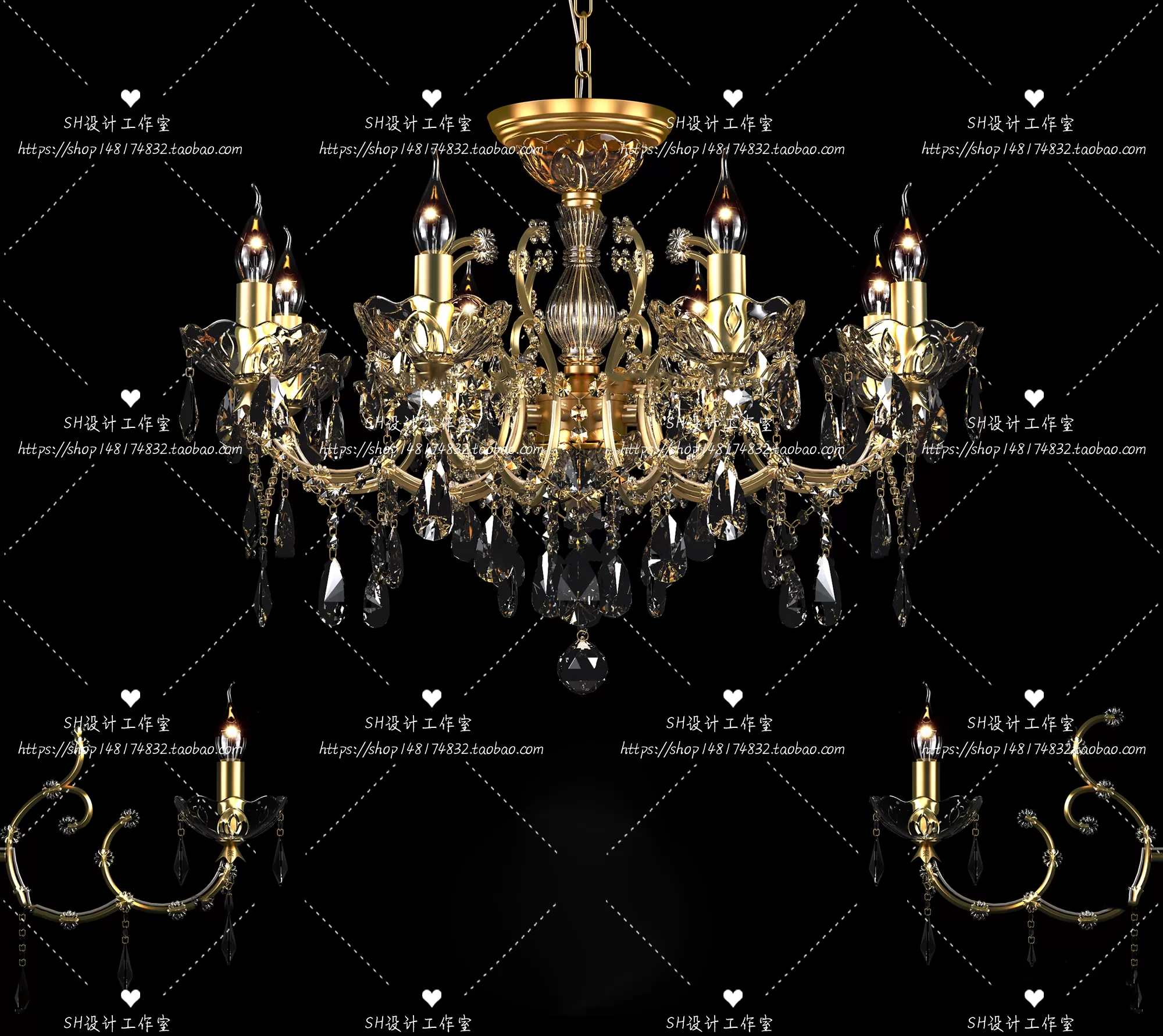 Lights – Chandelier 3D Models – 0159