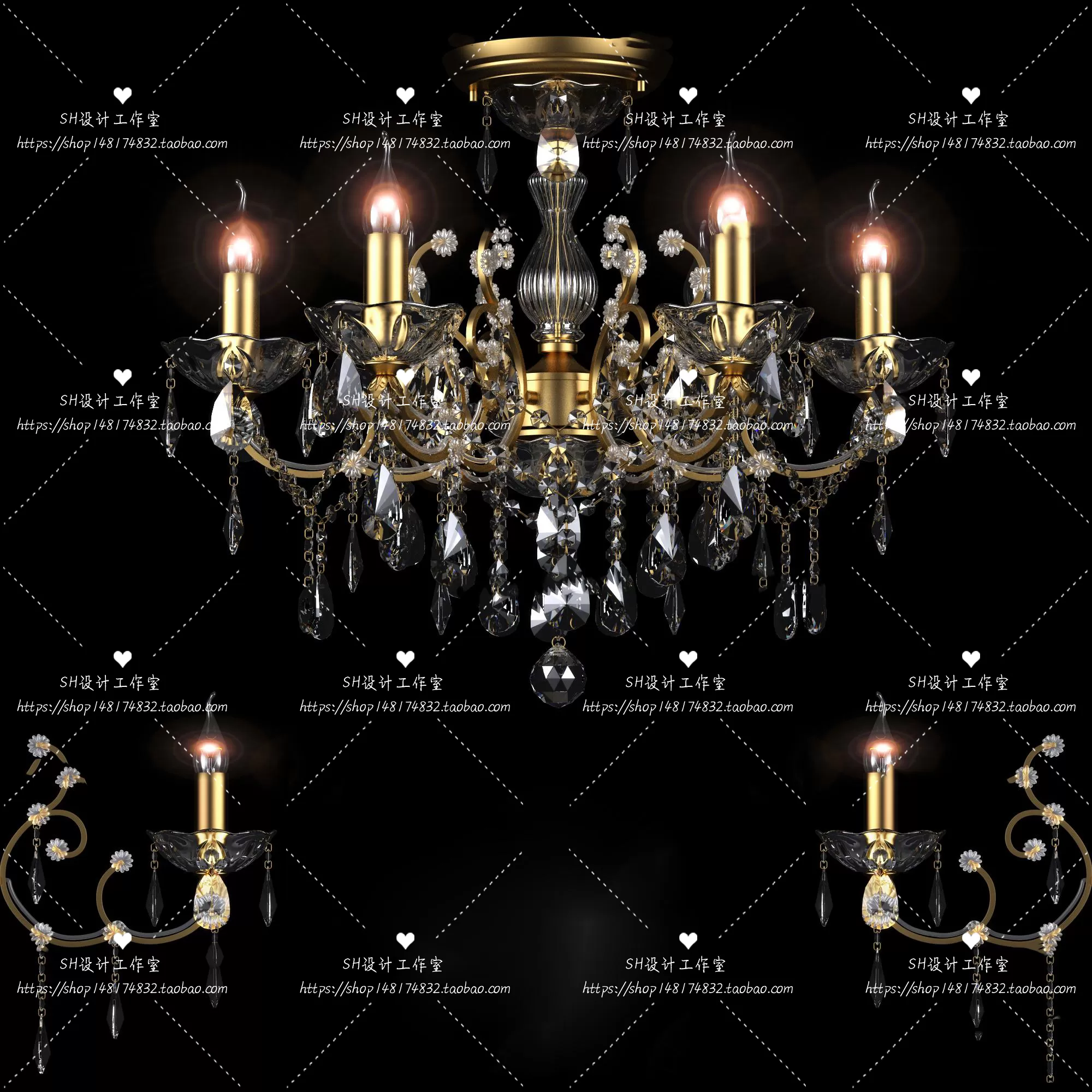 Lights – Chandelier 3D Models – 0160