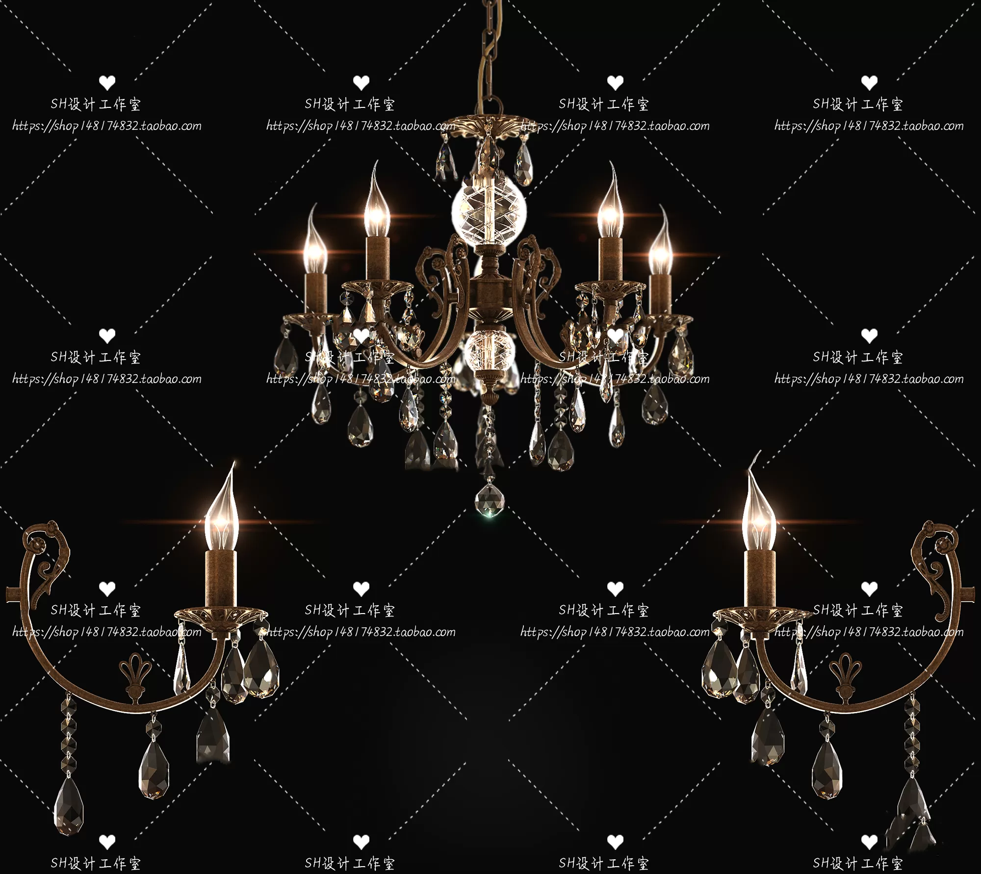Lights – Chandelier 3D Models – 0189
