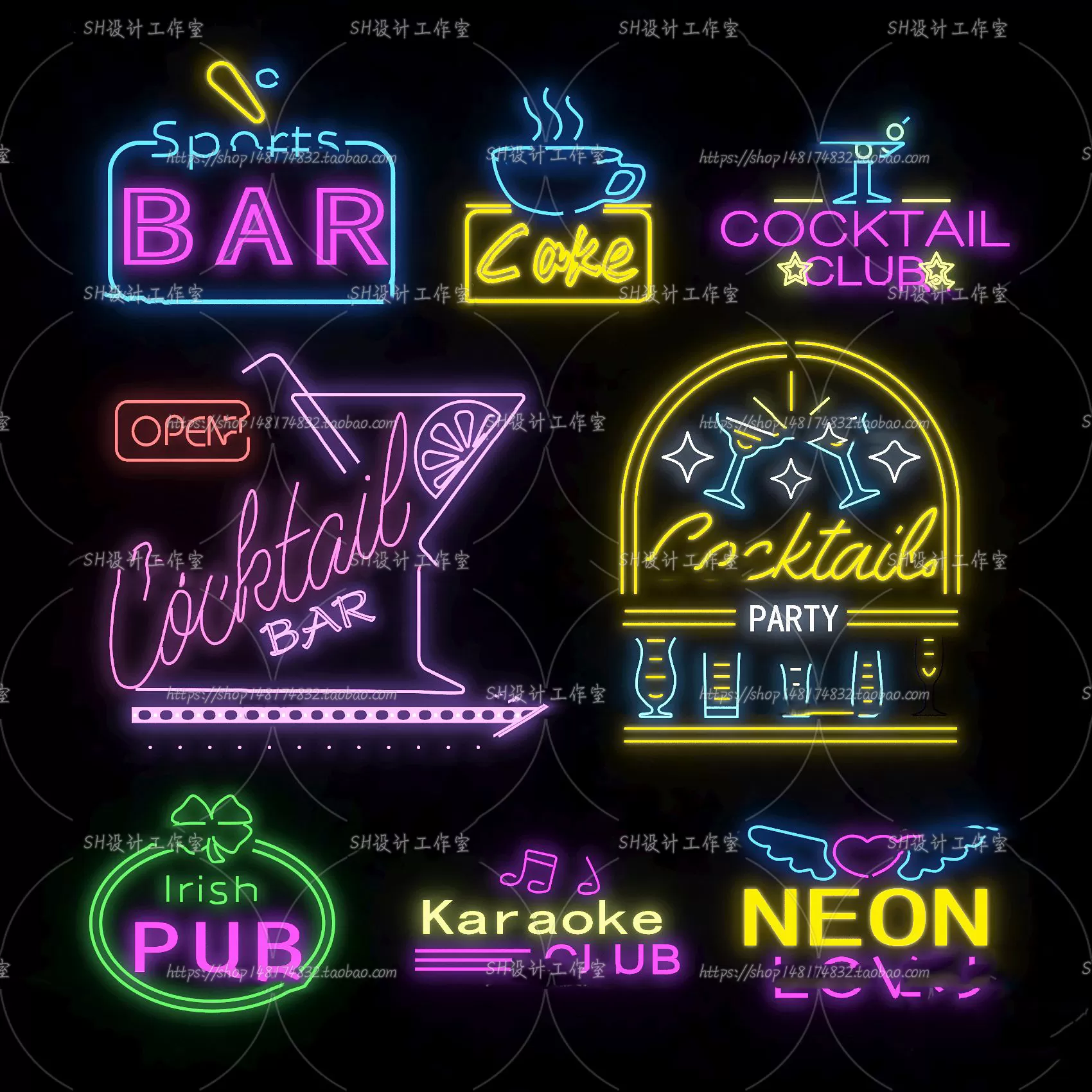 Neon Tube Light – 3D Models – 0001 Neon Tube Light – 3D Models – 0001