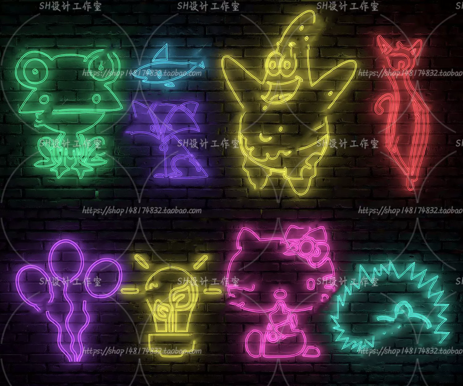 Neon Tube Light – 3D Models – 0007 Neon Tube Light – 3D Models – 0007