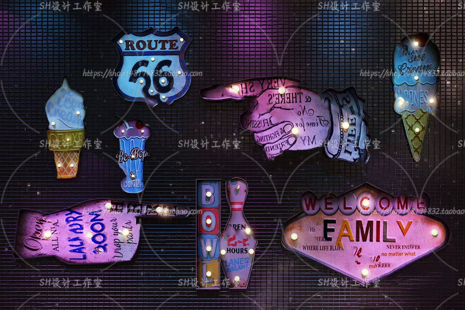 Neon Tube Light – 3D Models – 0016 Neon Tube Light – 3D Models – 0016