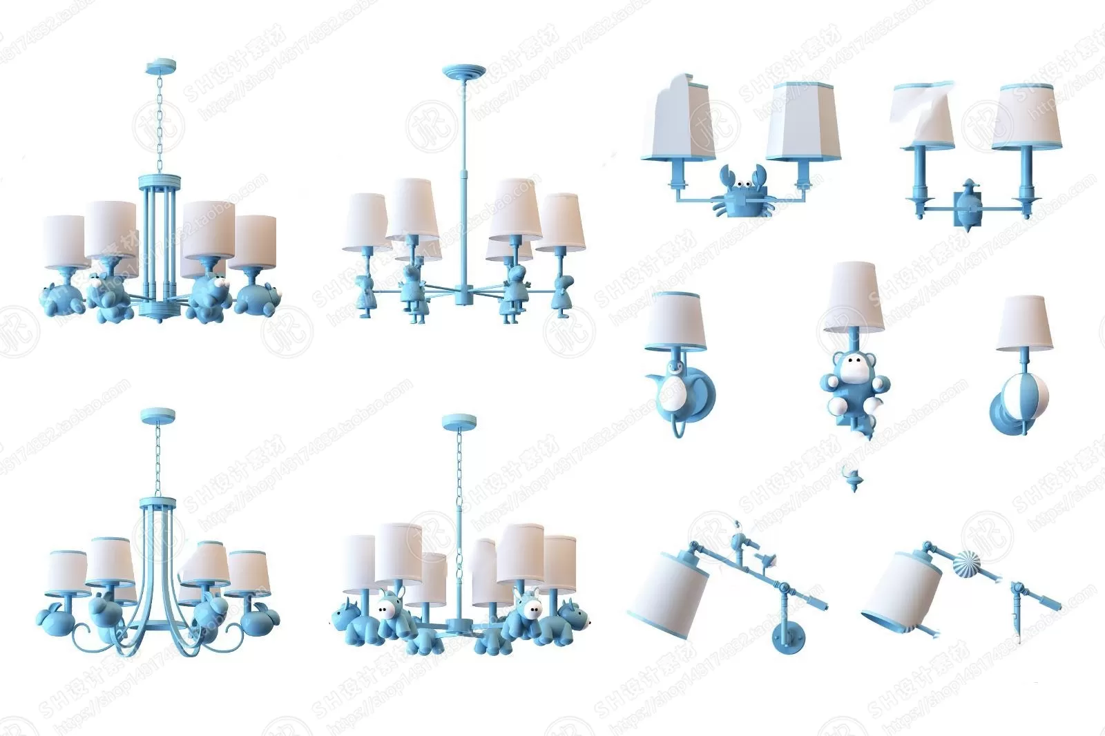Chandelier Ceiling and Wall Lamp – 3D Models – 0010