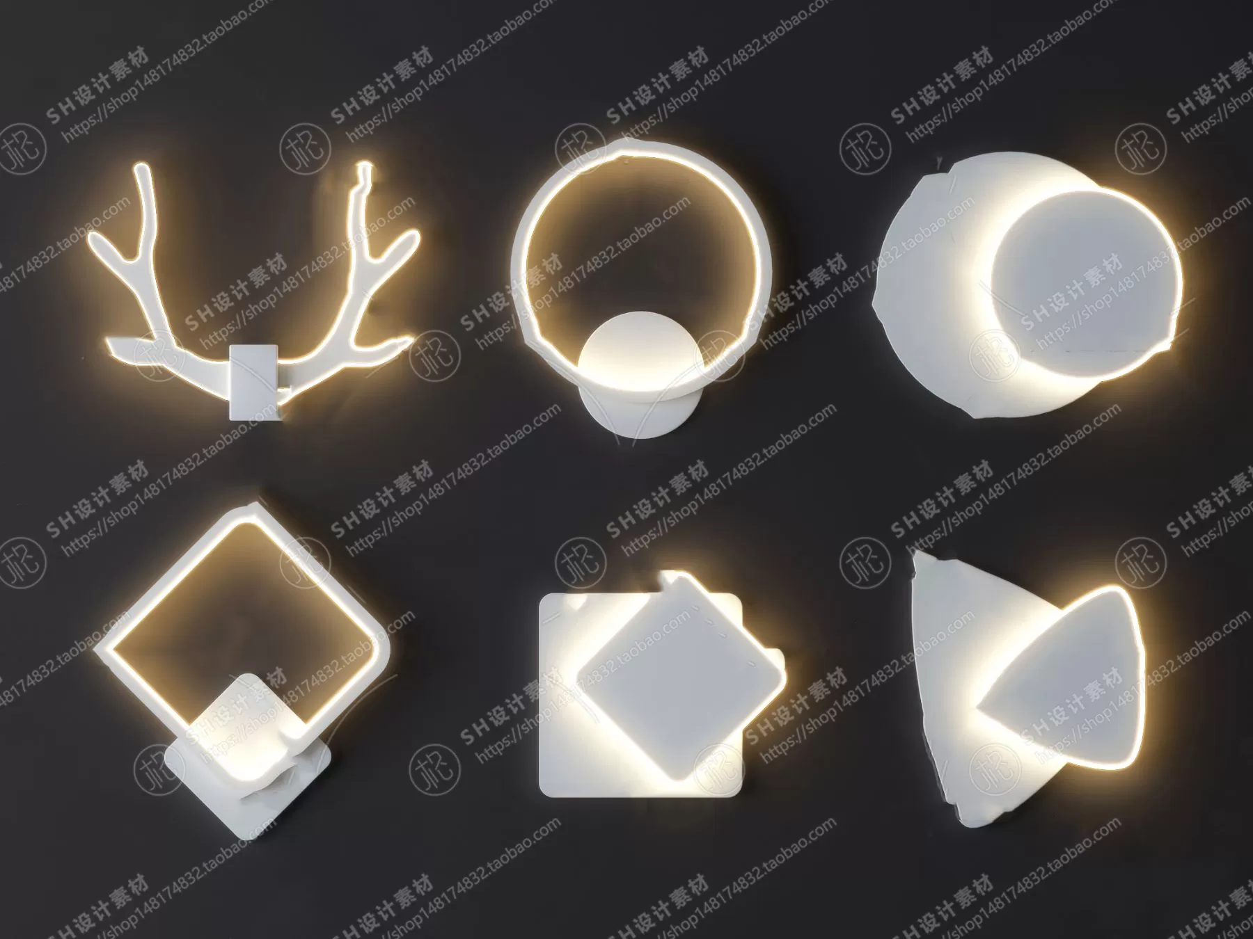 Chandelier Ceiling and Wall Lamp – 3D Models – 0036