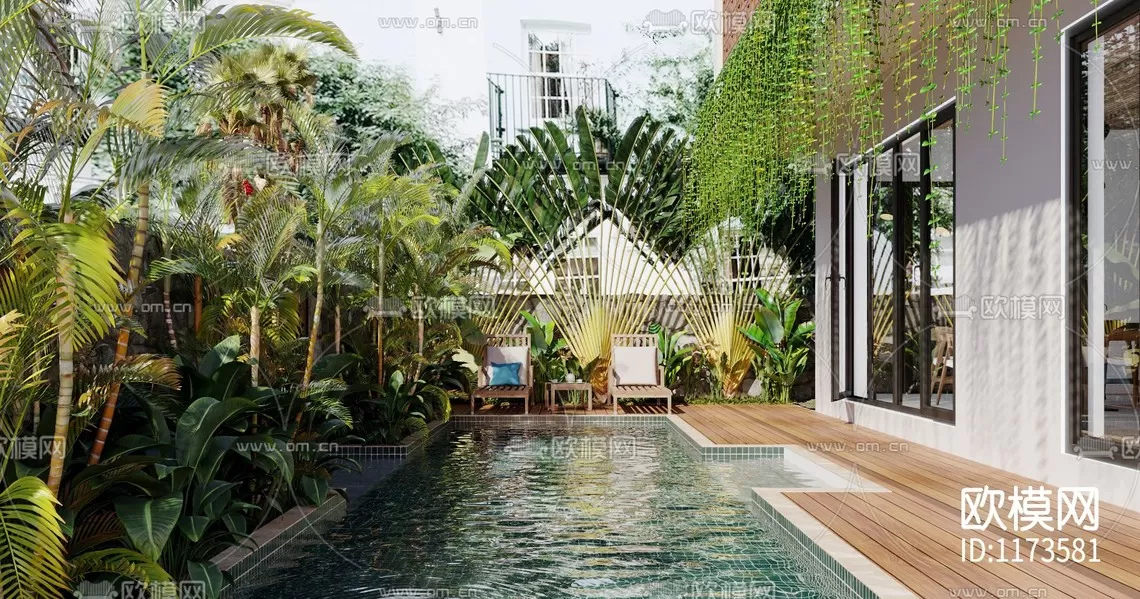 Corona Render 3D Scenes – Balcony Garden – 0007