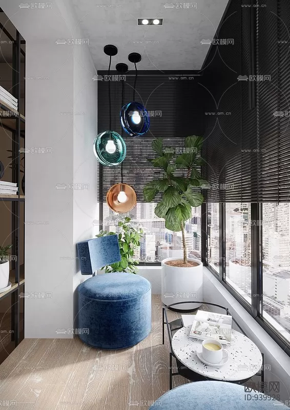 Corona Render 3D Scenes – Balcony Garden – 0008