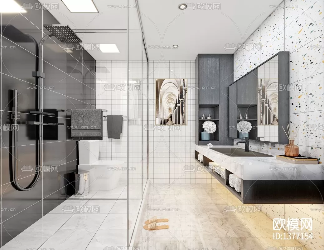 Corona Render 3D Scenes – Bathroom – 0016