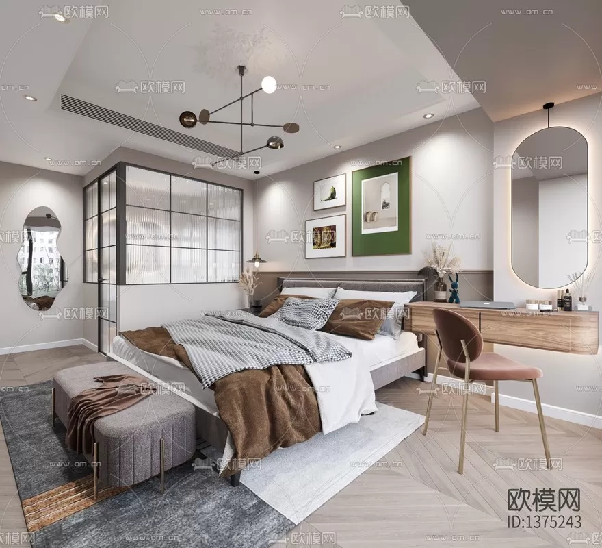 Corona Render 3D Scenes – Bedroom – 0016