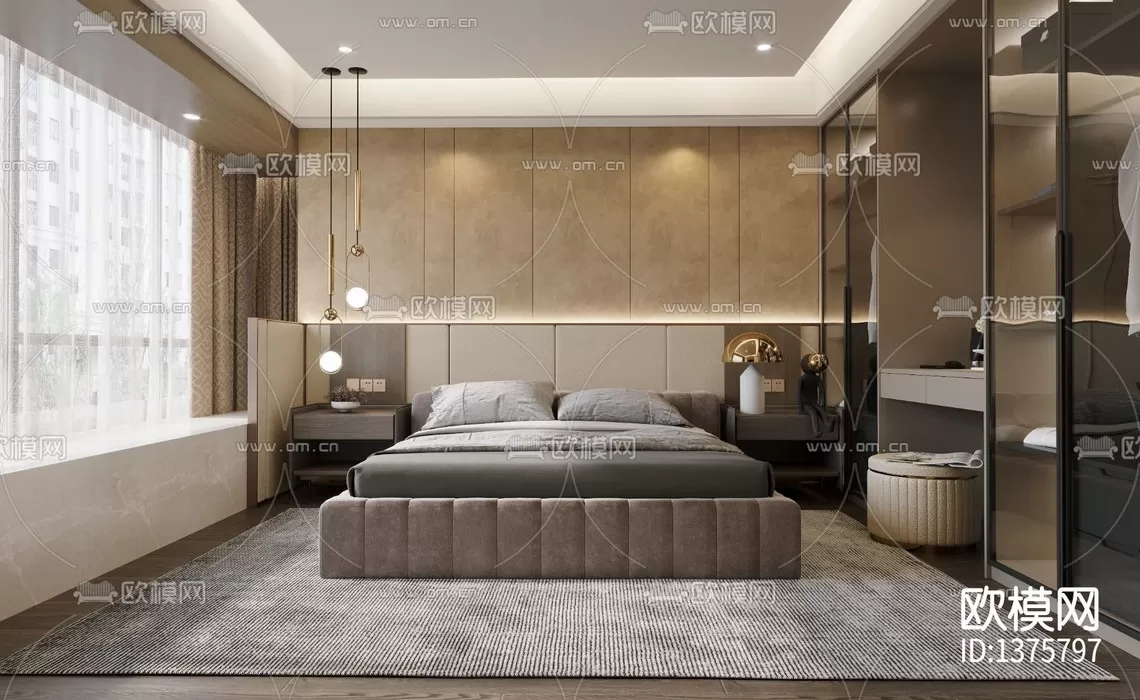 Corona Render 3D Scenes – Bedroom – 0022