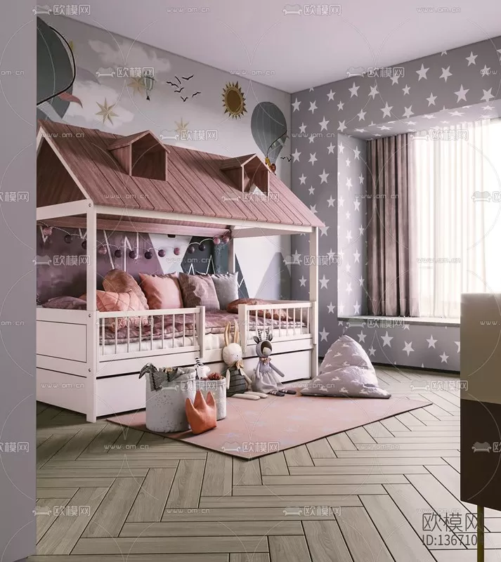Corona Render 3D Scenes – Children Room – 0011