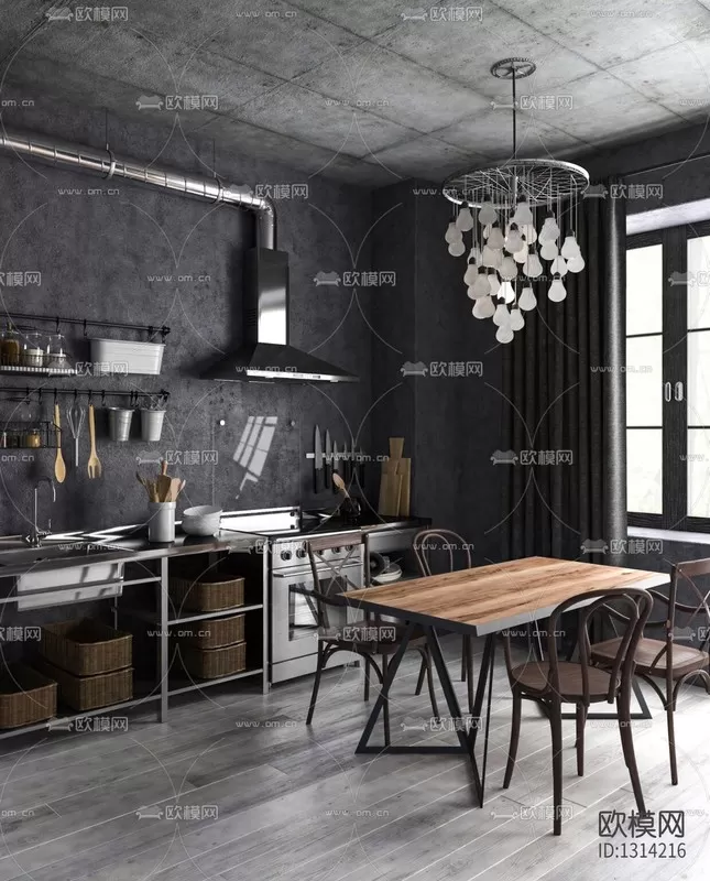 Corona Render 3D Scenes – Kitchen – 0013