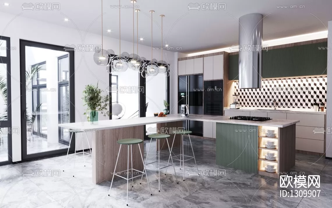 Corona Render 3D Scenes – Kitchen – 0014
