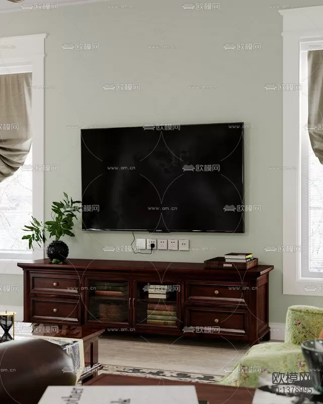 Corona Render 3D Scenes – Living Room – 0009