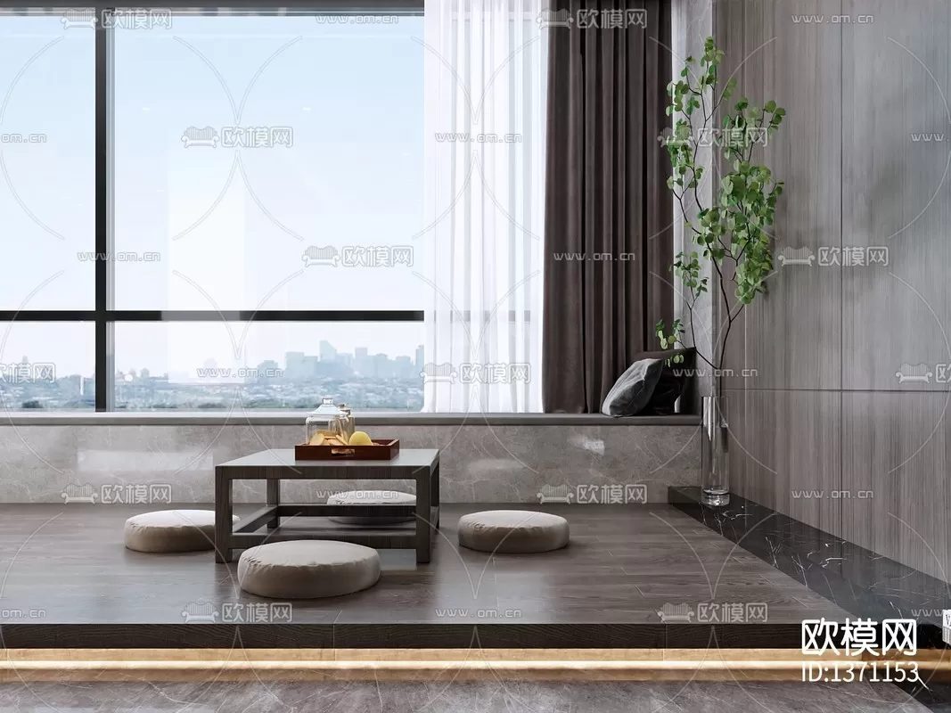 Corona Render 3D Scenes – Living Room – 0012