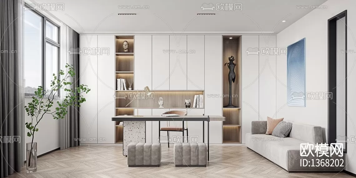 Corona Render 3D Scenes – Study Room – 0001