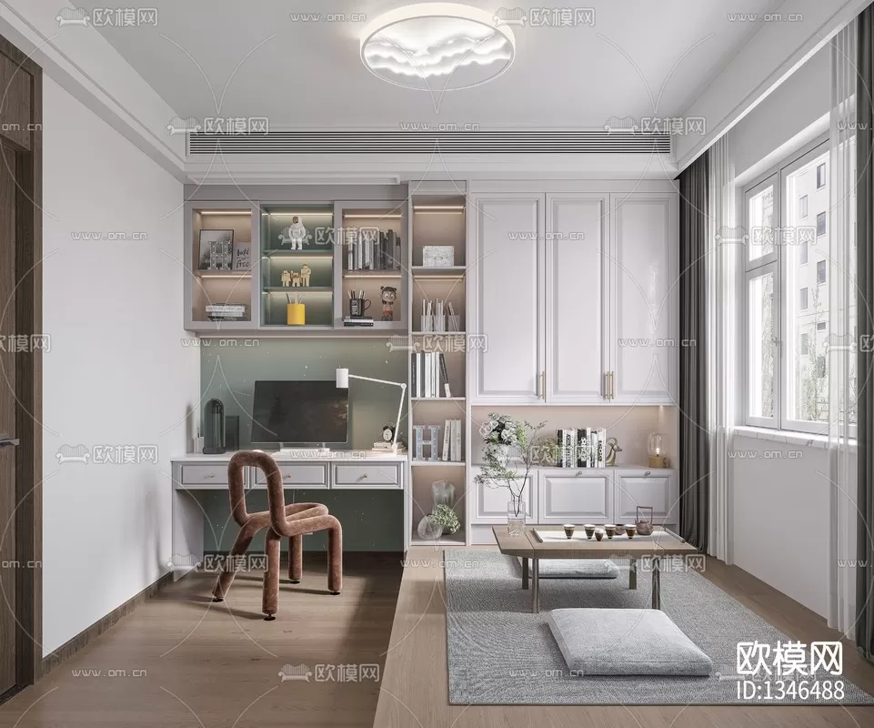 Corona Render 3D Scenes – Study Room – 0003