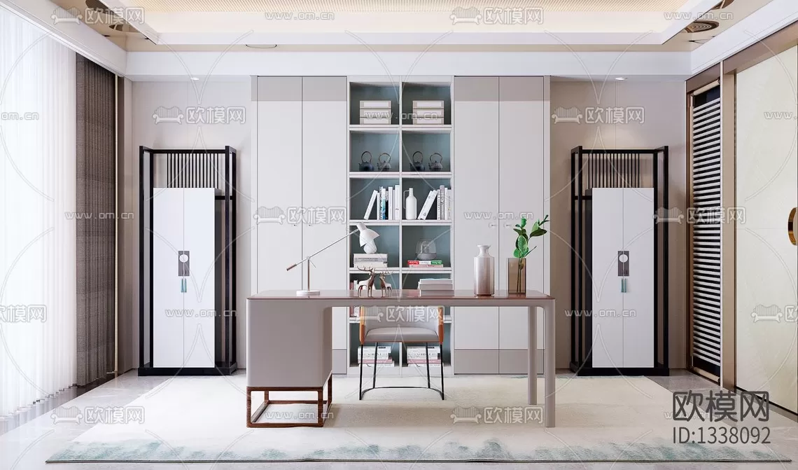 Corona Render 3D Scenes – Study Room – 0005