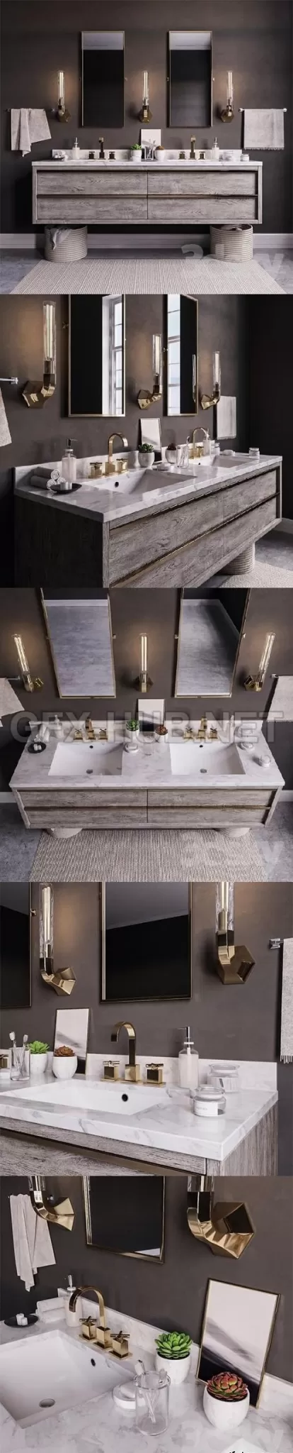 Bezier double floating vanity RH Bathroom – 208161 Bezier double floating vanity RH Bathroom – 208161