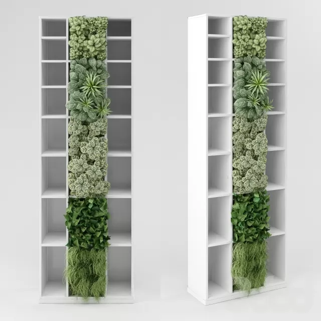 Bookshelf with vertical garden PART_3 – 208699