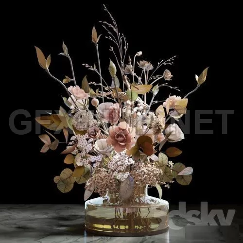 Bouquet with dry branchesplants and flowers – 208805