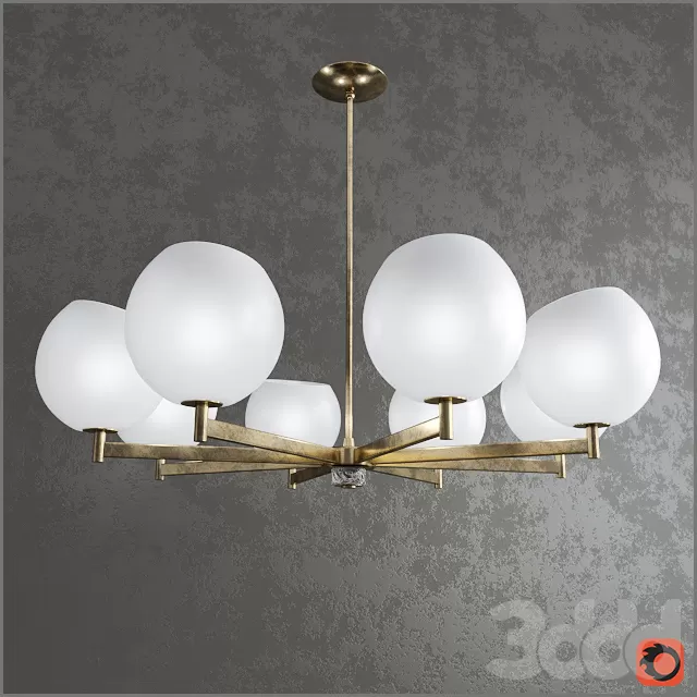 Brass And Glass Globe Chandelier – 208889
